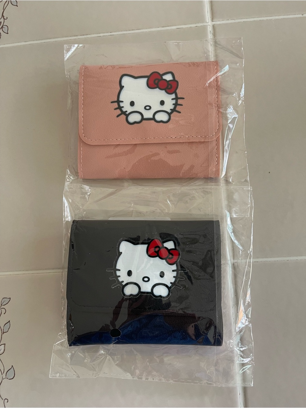 2 Pcs. Hello Kitty Kids Wallets - Pink and Black (New)